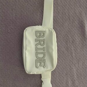 White Crossbody Bag with Bold Bride Design